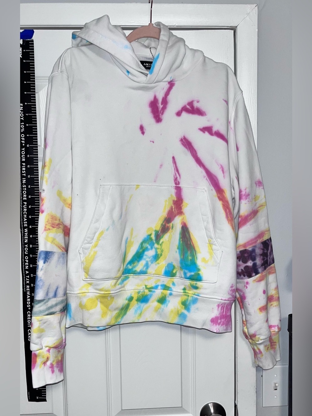 Tie-Dye White Hoodie Sweatshirt - men’s Amiri oversized medium